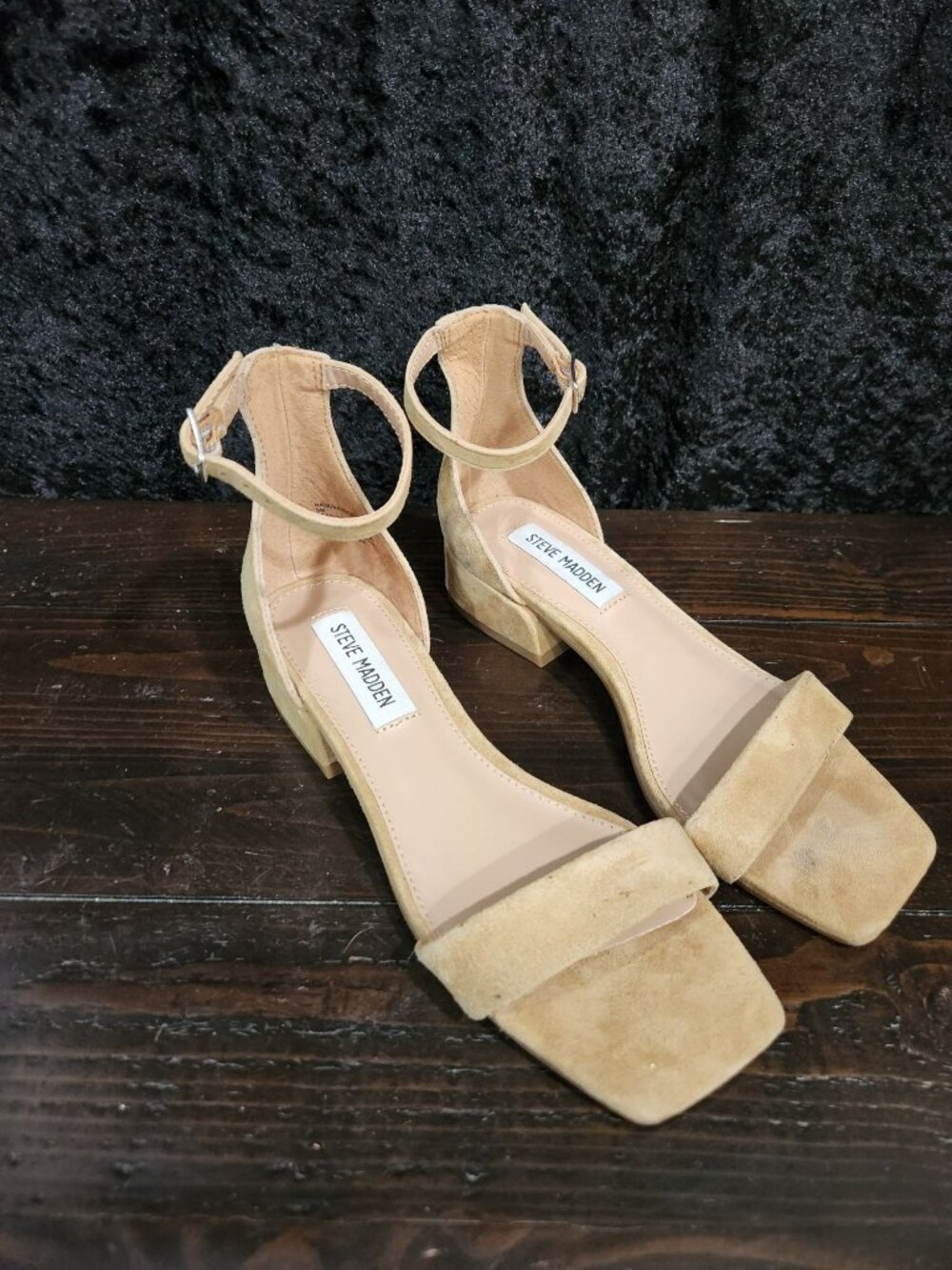 Steve Madden Nava Tan Leather Ankle Strap Block Heel Sandal/Sz. 5M - Picture 3 of 8